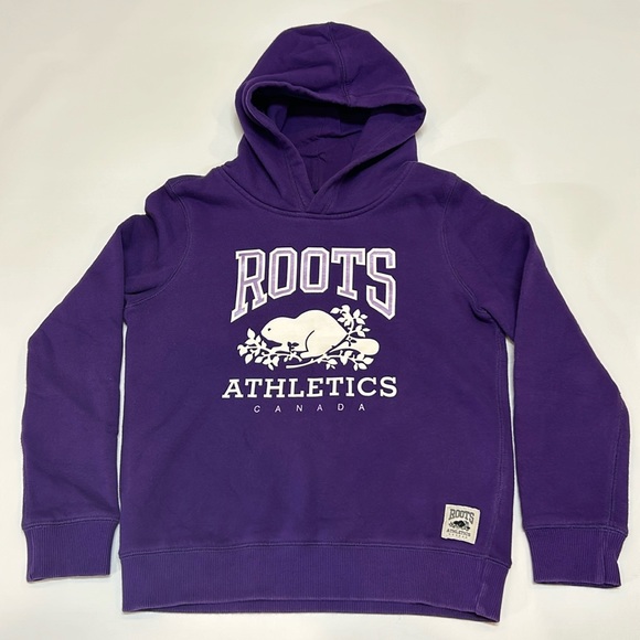 Roots Hoodie Sweater Girls XXL Size 13-14 Purple Kids Joggers Comfortable Girls - Picture 1 of 7